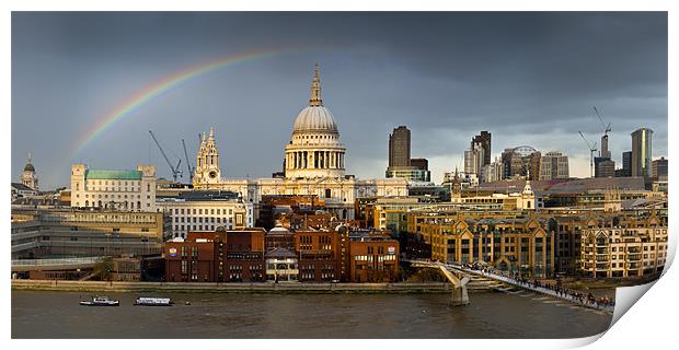 Rainbow over St Paul s Print by Gary Eason