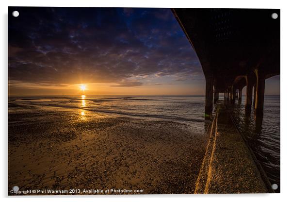 Pier Sunrise Acrylic by Phil Wareham