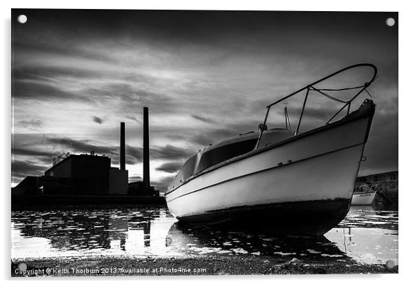 Boat at Power Station Acrylic by Keith Thorburn EFIAP/b