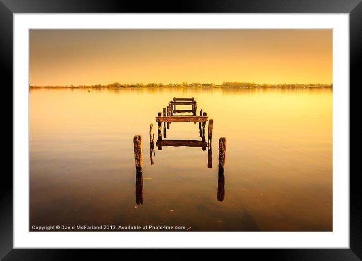 Old jetty at Oxford Island nature reserve in North Framed Mounted Print by David McFarland