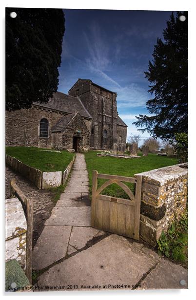 St Nicholas Church Studland Dorset Acrylic by Phil Wareham