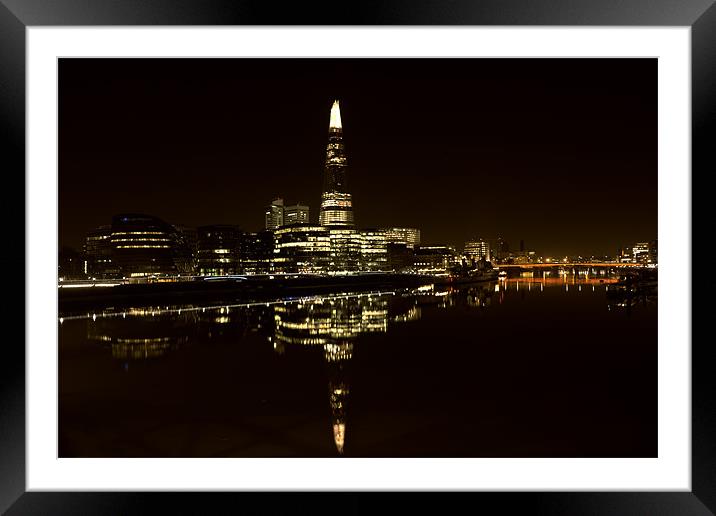The Shard at Night Framed Mounted Print by Dean Messenger