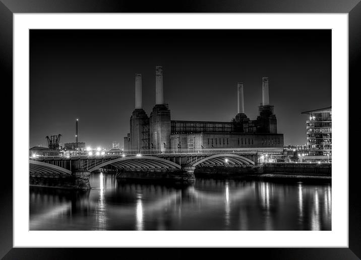 Battersea black and white Framed Mounted Print by Dean Messenger