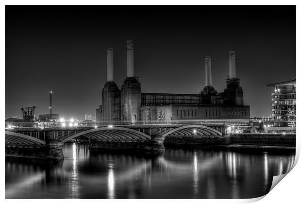 Battersea black and white Print by Dean Messenger