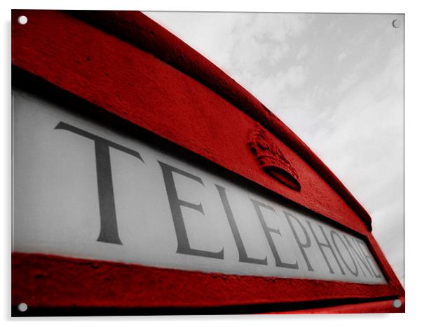Red Telephone Box Acrylic by Beth Black