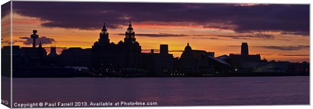 Liverpool skyline sunrise Canvas Print by Paul Farrell Photography