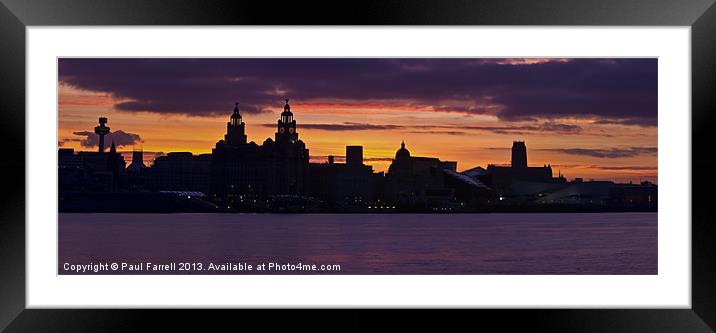 Liverpool skyline sunrise Framed Mounted Print by Paul Farrell Photography