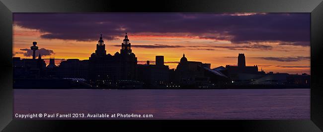 Liverpool skyline sunrise Framed Print by Paul Farrell Photography