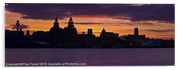 Liverpool skyline sunrise Acrylic by Paul Farrell Photography