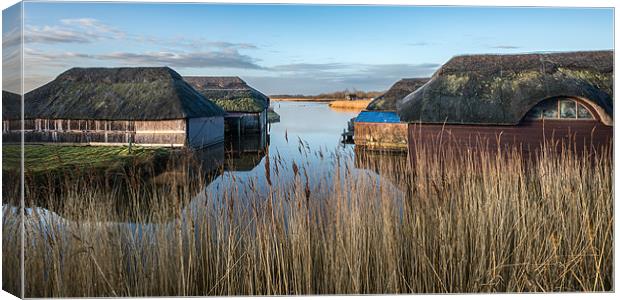 Hickling Broad Boat Sheds Canvas Print by Stephen Mole