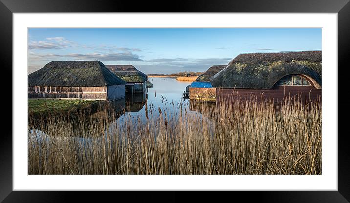 Hickling Broad Boat Sheds Framed Mounted Print by Stephen Mole