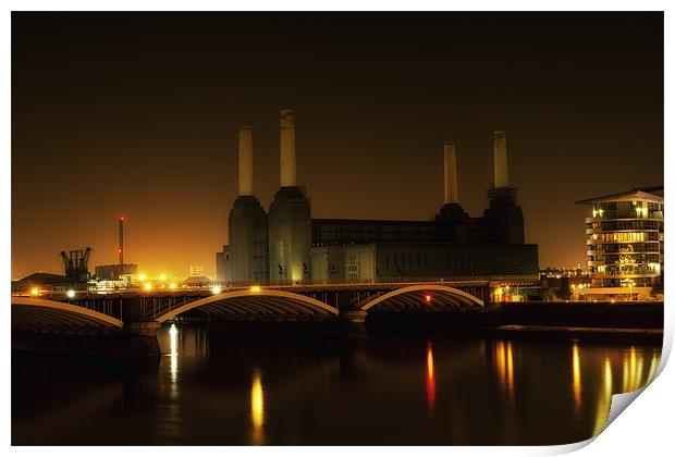 Battersea Power station at night Print by Dean Messenger