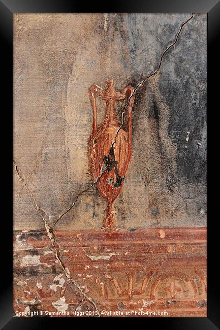 Roman Fresco Detail - Herculaneum Framed Print by Samantha Higgs