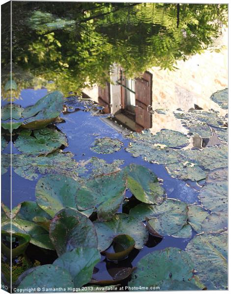 Mill Pond Reflection - France Canvas Print by Samantha Higgs