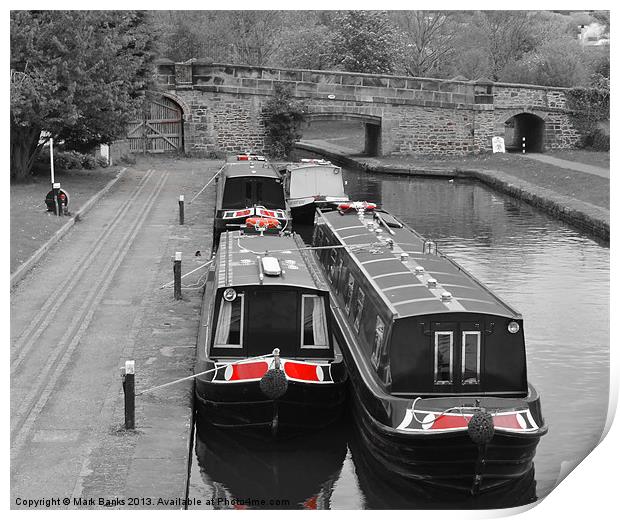 Narrow boats  [SC] Print by Mark  F Banks