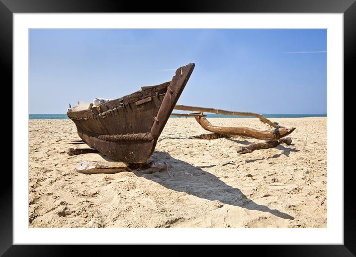 Low angle Fishermans outrigger Framed Mounted Print by Arfabita  