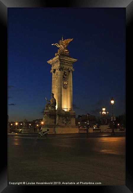Pont Alexandre III at night, Paris, France Framed Print by Louise Heusinkveld