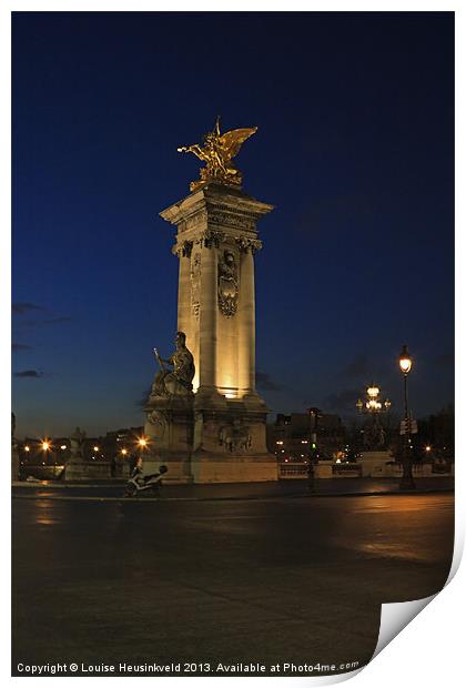 Pont Alexandre III at night, Paris, France Print by Louise Heusinkveld