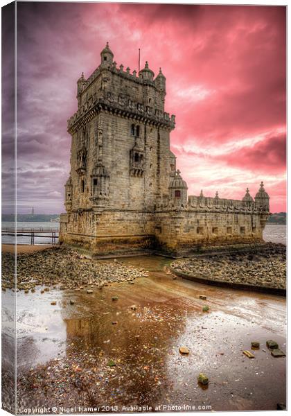 Torre de Belem Lisbon Canvas Print by Wight Landscapes