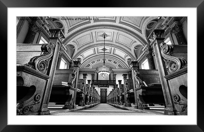 Down The Aisle - Mono Framed Mounted Print by Trevor Camp