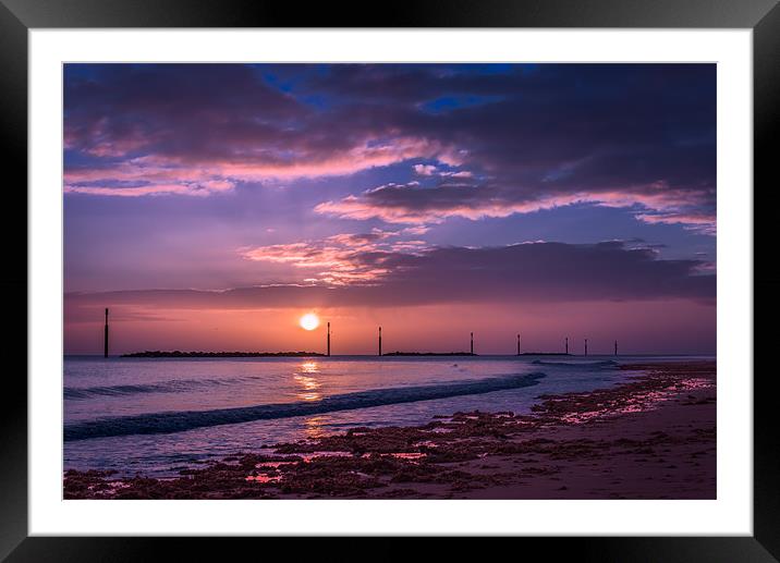 Sea palling sunrise Framed Mounted Print by Stephen Mole
