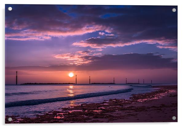 Sea palling sunrise Acrylic by Stephen Mole