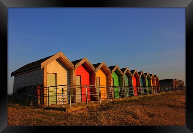 Blyth Beach Huts Rear Framed Print by Dan Davidson