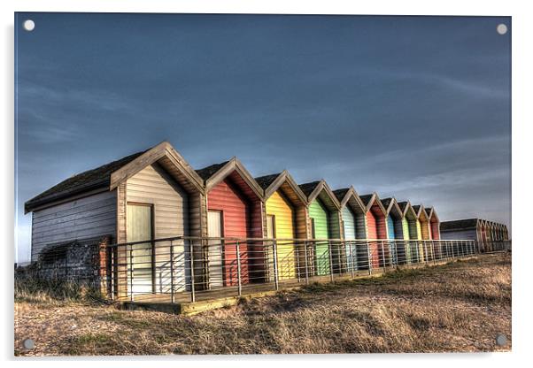 Blyth Beach Huts Acrylic by Dan Davidson