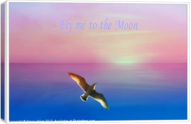 Fly me to the moon Canvas Print by Alexia Miles