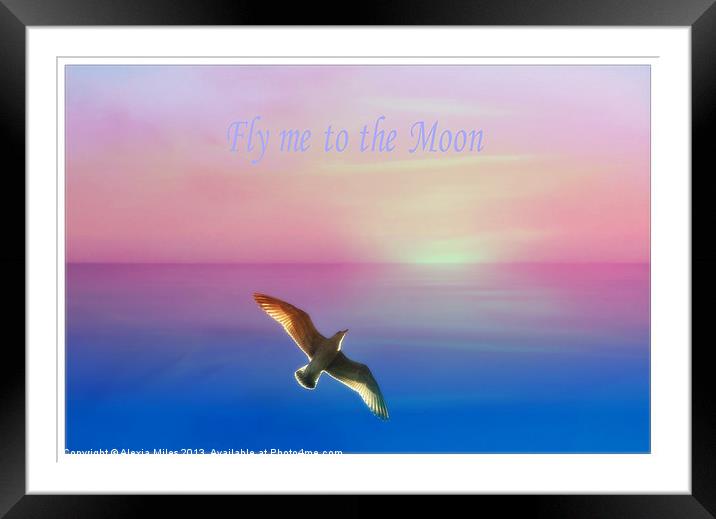 Fly me to the moon Framed Mounted Print by Alexia Miles