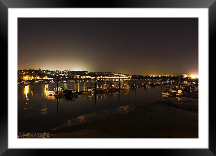 River medway at night Framed Mounted Print by jim wardle-young