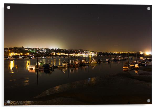 River medway at night Acrylic by jim wardle-young