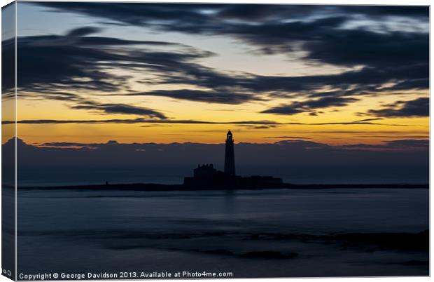 St. Marys Lighthouse at Dawn Canvas Print by George Davidson