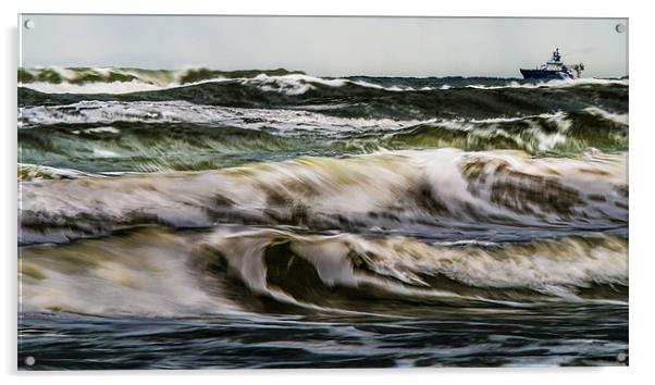 Sea Waves Acrylic by Michael Goyberg