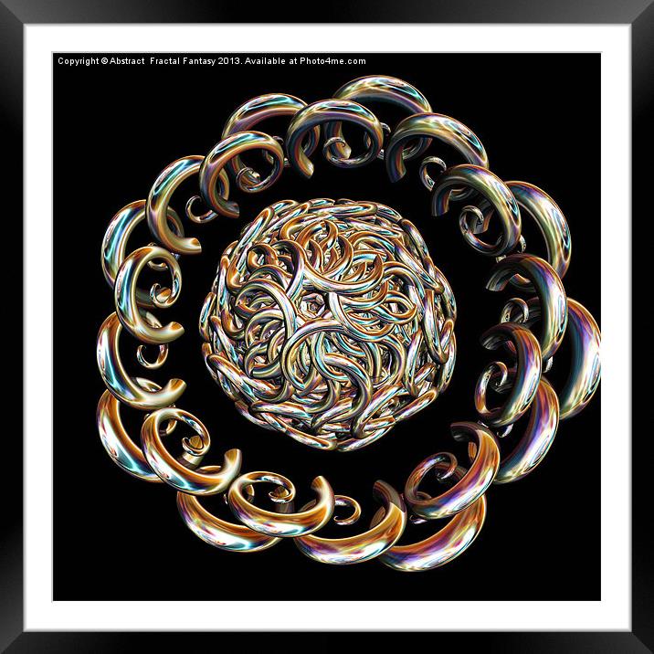 Hook Rings Framed Mounted Print by Abstract  Fractal Fantasy