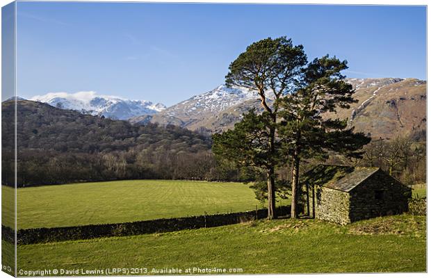 Rydal Head & Great Rigg Canvas Print by David Lewins (LRPS)
