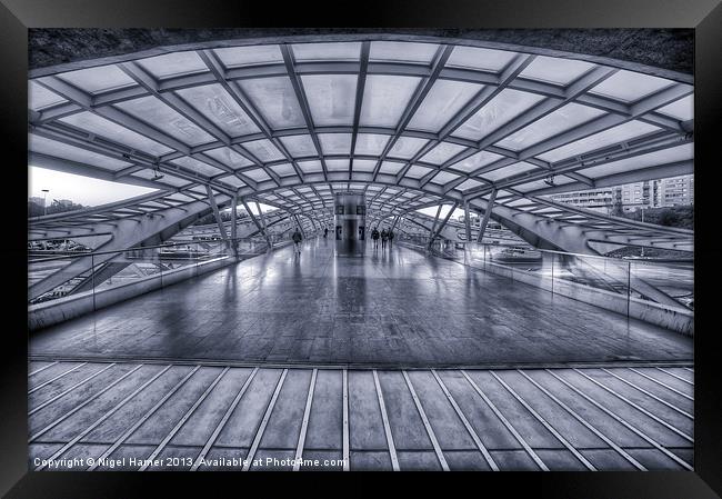 Oriente Station B&W Framed Print by Wight Landscapes