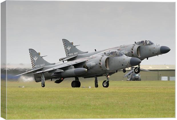 Sea Harriers formation take-off  Canvas Print by colin hollywood