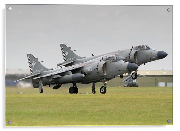 Sea Harriers formation take-off  Acrylic by colin hollywood