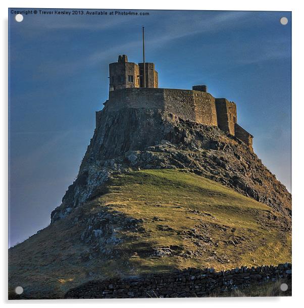 Lindisfarne Castle Acrylic by Trevor Kersley RIP