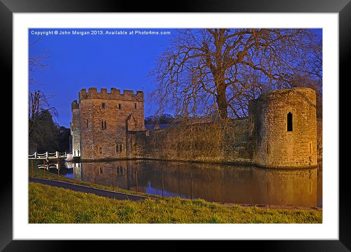 The Bishops Palace Moat, Wells. Framed Mounted Print by John Morgan