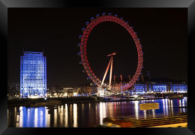 London eye at night Framed Print by Dean Messenger