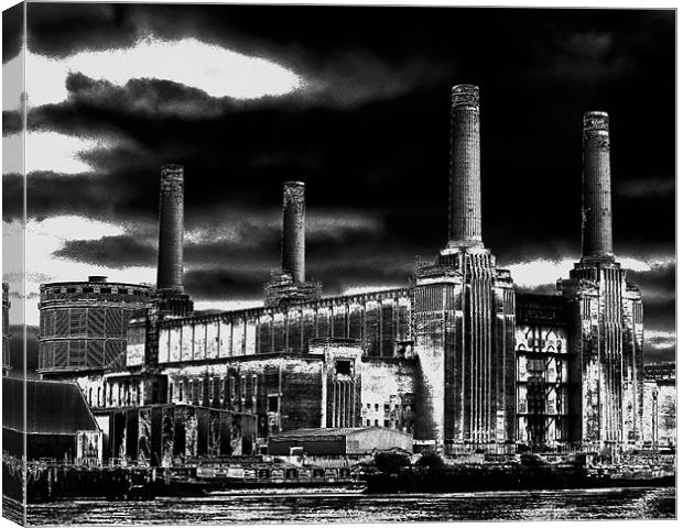 Contemporary Landscapes Battersea Power Station Canvas Print by paolo d sharp