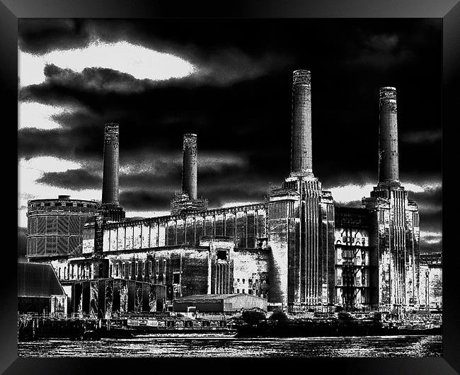 Contemporary Landscapes Battersea Power Station Framed Print by paolo d sharp