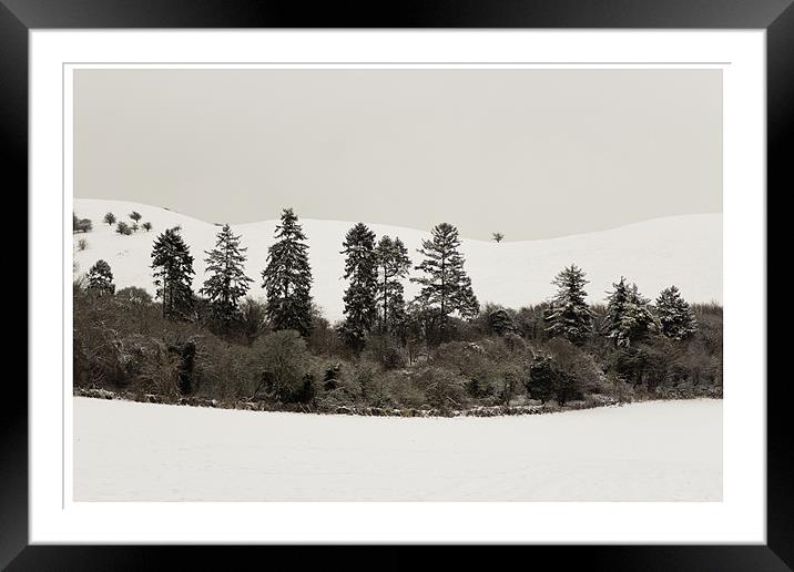 North Chilterns Snowscape Framed Mounted Print by paolo d sharp