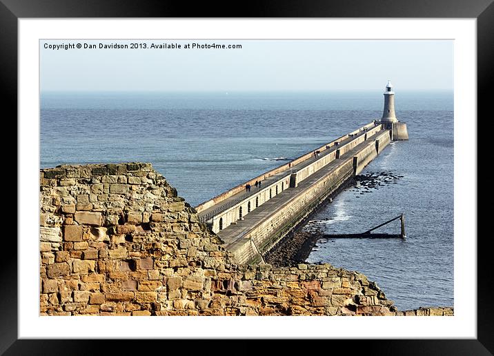 Tynemouth Pier and Lighthouse Framed Mounted Print by Dan Davidson