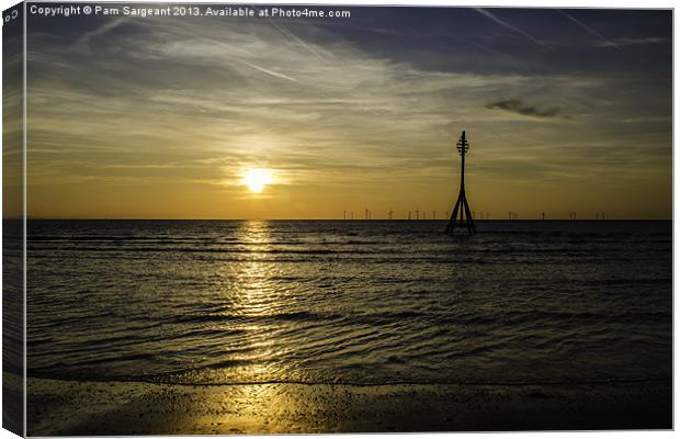 Crosby Beacon Sunset Canvas Print by Pam Sargeant