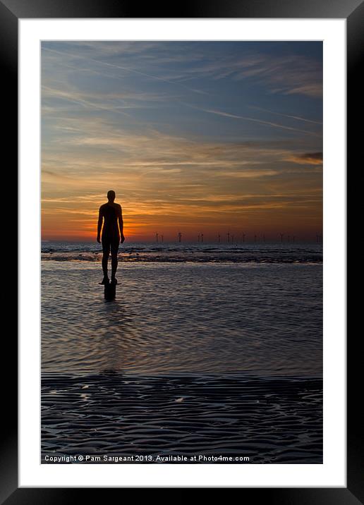 Another Place, Crosby Beach Framed Mounted Print by Pam Sargeant