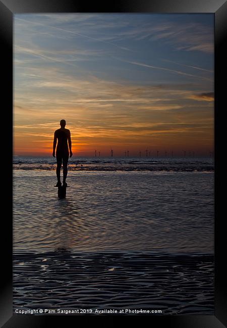 Another Place, Crosby Beach Framed Print by Pam Sargeant