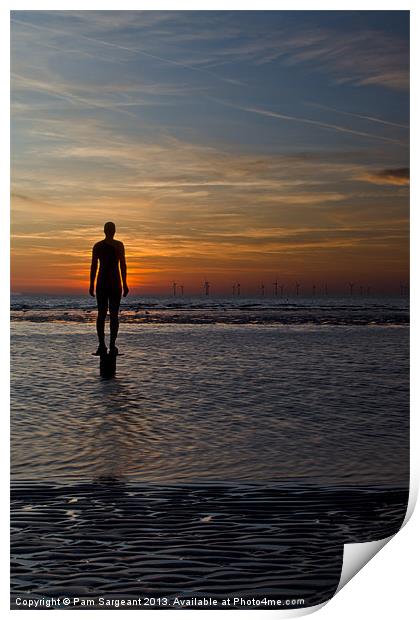 Another Place, Crosby Beach Print by Pam Sargeant